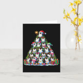 ペンギンのクリスマスツリー 面白いペンギンのXmas カード (黄色い花)