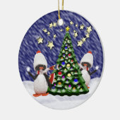 ペンギンのクリスマスパライソ セラミックオーナメント (左)