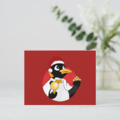 ペンギンのクリスマス漫画はがき ポストカード (スタンド正面)