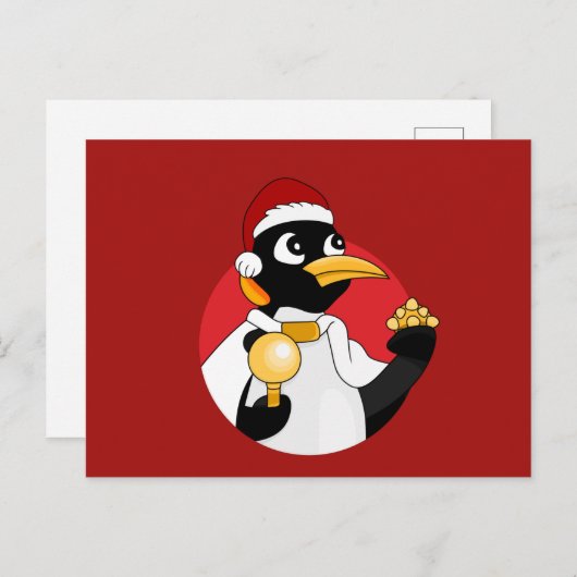 ペンギンのクリスマス漫画はがき ポストカード (正面/裏面)