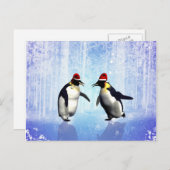 ペンギンのクリスマス用踊りおもしろい。 シーズンポストカード (正面/裏面)