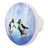 ペンギンのクリスマス用踊りおもしろい。 セラミックノブ (右)