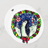 ペンギンのクリスマス シーズンカード (正面/裏面)