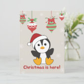 ペンギンのクリスマス スノー ウィンター 動物 ペンギン シーズンカード (スタンド正面)