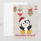 ペンギンのクリスマス スノー ウィンター 動物 ペンギン ホ シーズンカード (正面/裏面)