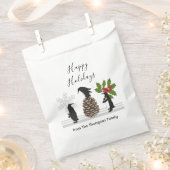 ペンギンのクリスマス フェイバーバッグ (クリップ留めされた状態)
