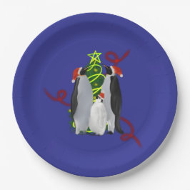ペンギンのクリスマス ペーパープレート