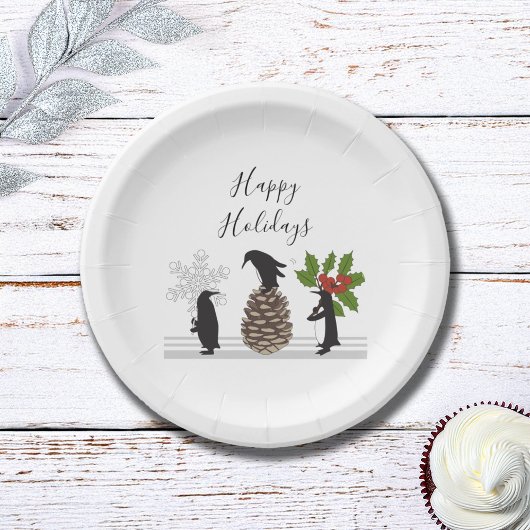 ペンギンのクリスマス ペーパープレート