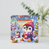 ペンギンのクリスマス ホリデー カード (スタンド正面)