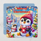 ペンギンのクリスマス ホリデー カード (正面/裏面)