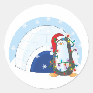 ペンギンのクリスマス ラウンドシール