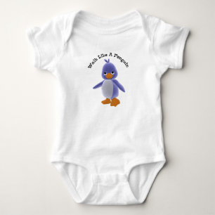 ペンギンのクローラーTシャツのような歩行 ベビーボディスーツ