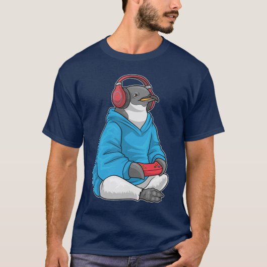 ペンギンのゲームコントローラー Tシャツ (正面)