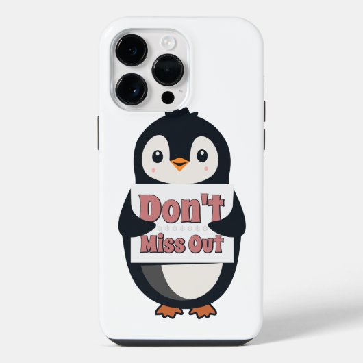ペンギンのサイン: お見逃しなく iPhoneケース (裏面)