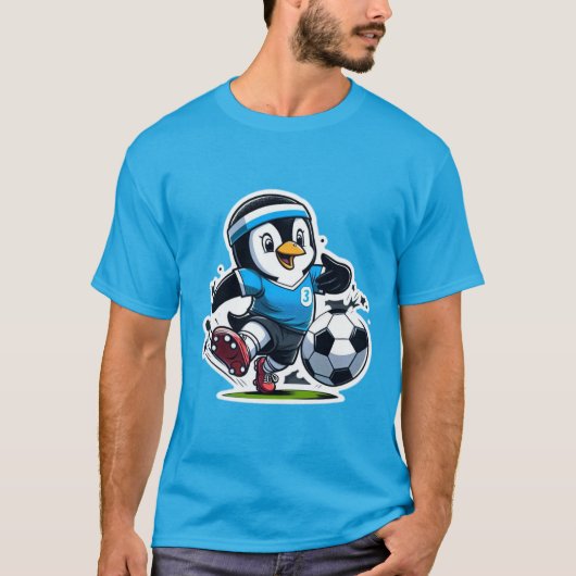 ペンギンのサッカー感覚 Tシャツ (正面)