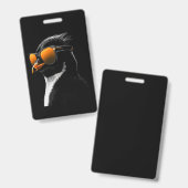 ペンギンのサングラス バッジ (正面＆裏面)