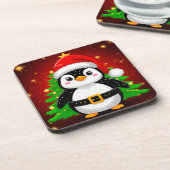 🐧 ペンギンのサンタ クリスマスツリーのホリデーFun ✨ コースター (左側)