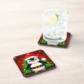 🐧 ペンギンのサンタ クリスマスツリーのホリデーFun ✨ コースター (右側)