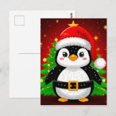 🐧 ペンギンのサンタ クリスマスツリーのホリデーFun ✨ ポストカード (正面/裏面)