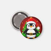 🐧 ペンギンのサンタ クリスマスツリー 楽しい休日 ✨ マグネット (正面/裏面)