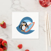 ペンギンのサーファー スタンダードカクテルナプキン (インサイチュ)