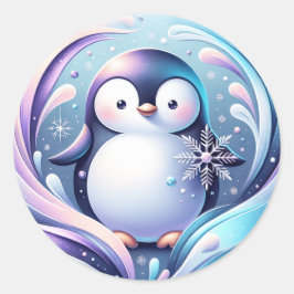 ペンギンのシール ラウンドシール