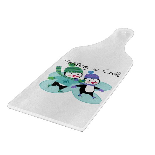 ペンギンのスケートで滑ることはクールです カッティングボード (角)