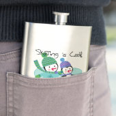 ペンギンのスケートで滑ることはクールです フラスク (インサイチュ)