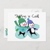 ペンギンのスケートで滑ることはクールです ポストカード (正面/裏面)