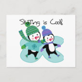 ペンギンのスケートで滑ることはクールです ポストカード (正面)