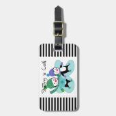 ペンギンのスケートで滑ることはクールです ラゲッジタグ (正面縦)