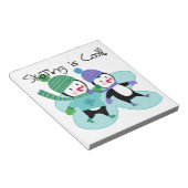 ペンギンのスケートで滑ることは涼しいです ノートパッド (アングル)