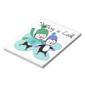 ペンギンのスケートで滑ることは涼しいです ノートパッド (回転)