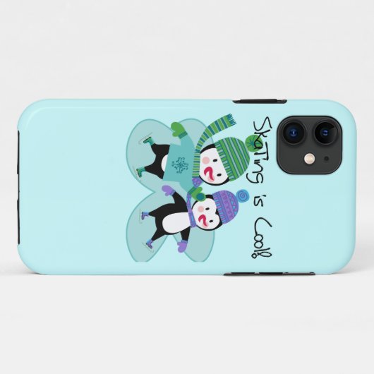 ペンギンのスケートで滑ることは涼しいです Case-Mate iPhoneケース (裏面(横))