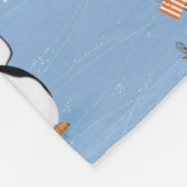 ペンギンのスケートで滑るパターン フリースブランケット (角)