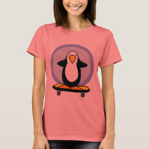 ペンギンのスケートボーダーのTシャツ Tシャツ