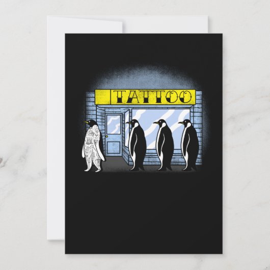 ペンギンのタトゥーギフト サンキューカード (正面)