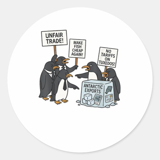 ペンギンのタールへの関税おもしろいに抗議するペンギン ラウンドシール (正面)