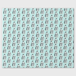 ペンギンのトリオ ラッピングペーパー