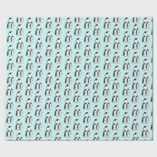 ペンギンのトリオ ラッピングペーパー (フラット)