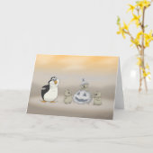 ペンギンのハロウィンカード カード (黄色い花)