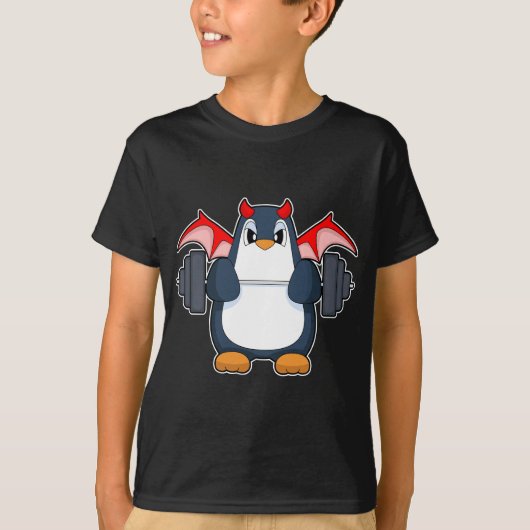ペンギンのハロウィンボディビル Tシャツ (正面)