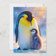 ペンギンのパパとヒナ かわいい父の日カード
