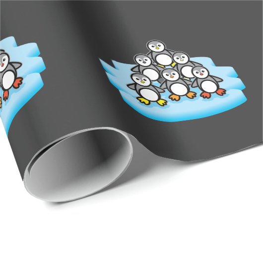 ペンギンのパーティーの南極大陸の動物園動物愛動物園の飼育係 ラッピングペーパー (ロールコーナー)