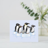 ペンギンのパーティー インビテーションポストカード (スタンド正面)