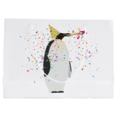 ペンギンのパーティー – 動物のパーティー ラージペーパーバッグ (裏面)