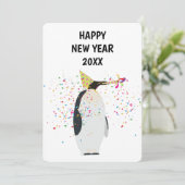 ペンギンのパーティー – 動物の休日の新年カード シーズンカード (スタンド正面)