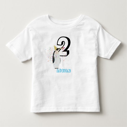 ペンギンのパーティー – 動物の誕生日パーティキッズ年齢 トドラーTシャツ (正面)