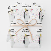 ペンギンのパーティー – 誕生日パーティーの動物の名前 ラッピングペーパーシート (インサイチュ)