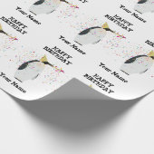 ペンギンのパーティー – 誕生日パーティーの動物の名前 ラッピングペーパー (角)